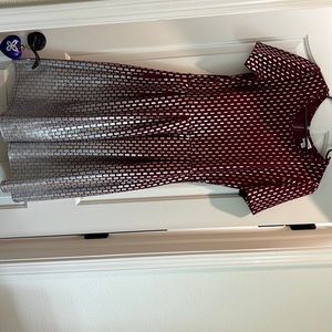 Red and silver Lularoe Dress